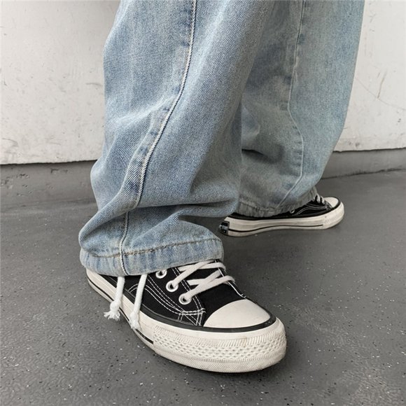 Korean Style Loose Wide Leg Jeans For Men Baggy De - Picture 6 of 6